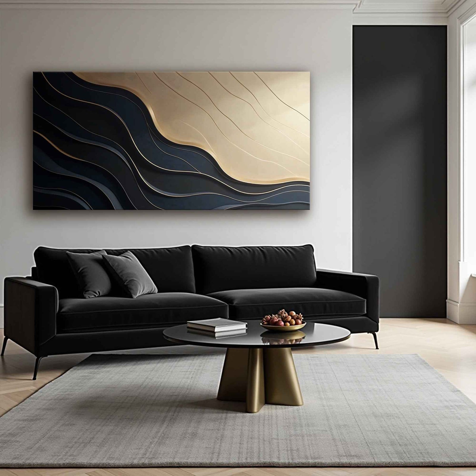 Black And Gold Minimalist Abstract VII