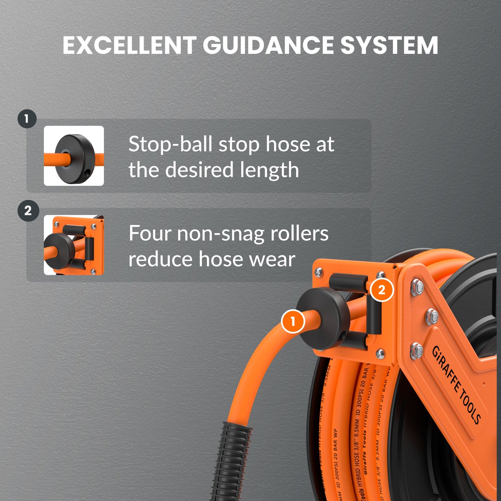 Retractable Air Hose Reel-Alloy Steel Reel-3/8in