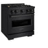 ZLINE 30" Classic Gas Range, Convection Gas Oven Black Stainless Steel Brass Burners, CGRB-BR-30