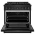 ZLINE 36 in.Gas Range, Convection Gas Oven, Brass Burner, Black Stainless Steel, SGRB-BR-36