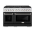 ZLINE 48" Gas Range, Convection Gas Oven, Stainless Steel,Matte Black  SGR-BLM-48