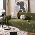 Chenille Camellia Floral Sofa Throw Cover Couch Blanket with Striped Jacquard