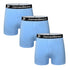 3-Pack Men's Heather Blue 95% Bamboo Boxer Shorts