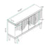 4 Door Cabinet, Large Storage For Living Room - Blue