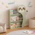 Sloth Bookshelf, Front Facing Toddler Book Display Rack With 3 Tiers, Cute Animal Design - Sage Green