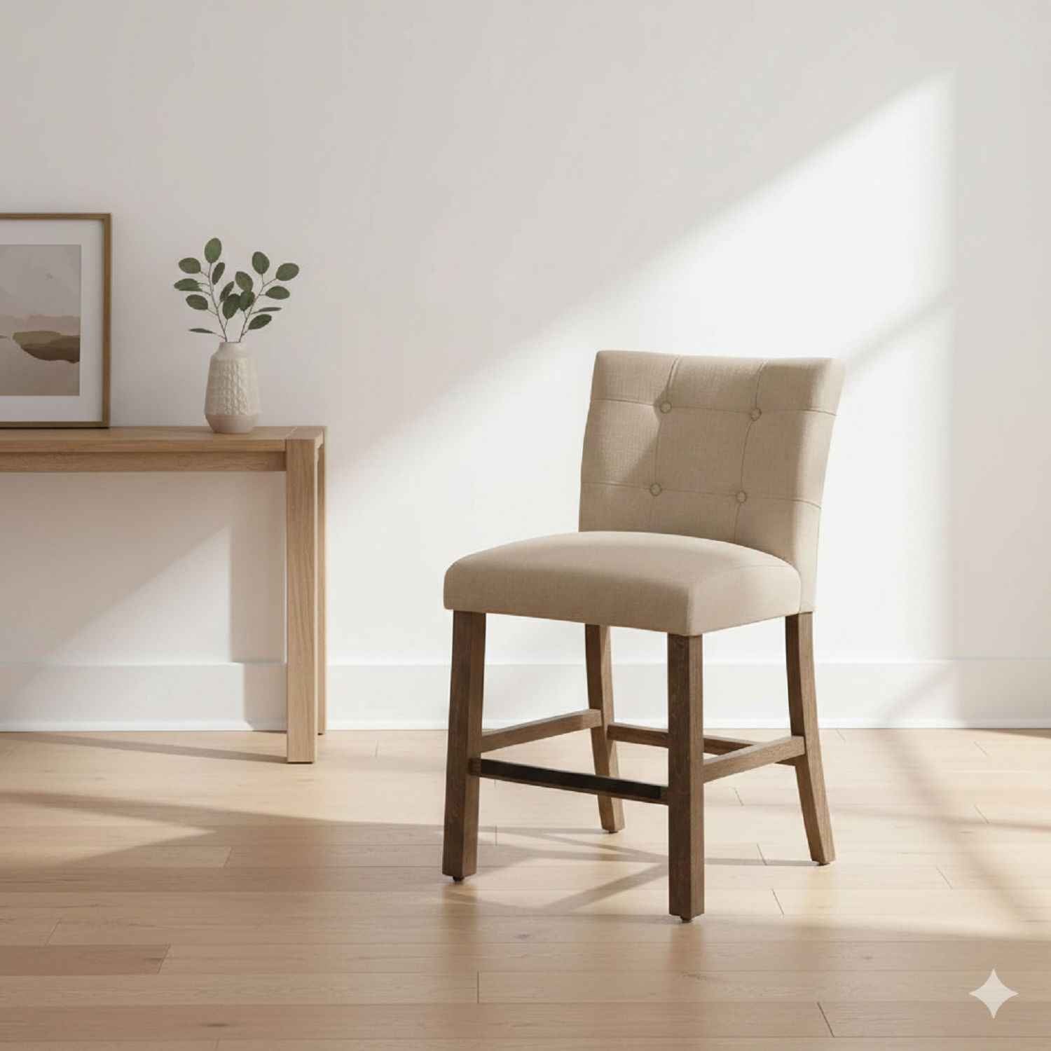 Upholstered Counter Dining Chair (Set of 2) - Light Gray