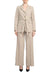 Tahari ASL Shawl Collar Long Sleeves 2 Button Self Waist Tie Jacket With Matching Crepe Pants
