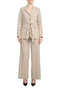 Tahari ASL Shawl Collar Long Sleeves 2 Button Self Waist Tie Jacket With Matching Crepe Pants