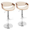 Curvo - Mid Century Modern Adjustable Barstool With Swivel With Straight T Footrest