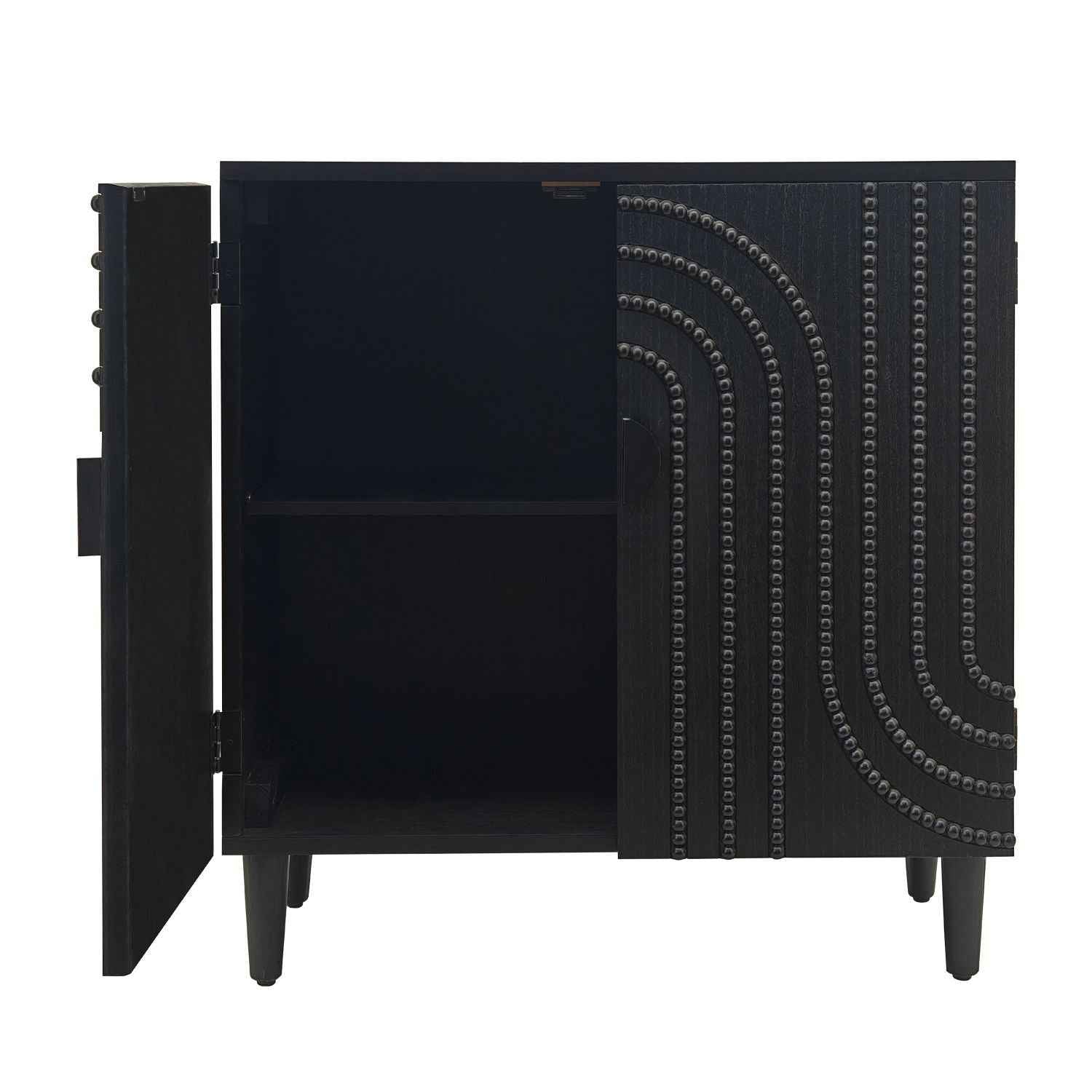 2 Door Storage Cabinet With Adjustable Shelf - Black