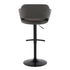 Margarite - Contemporary Adjustable Barstool With Swivel With Rounded T Footrest (Set of 2)