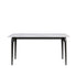 63" Modern Artificial Stone White Straight Edge Black Metal Leg Dining Table, 6 People - White / Black