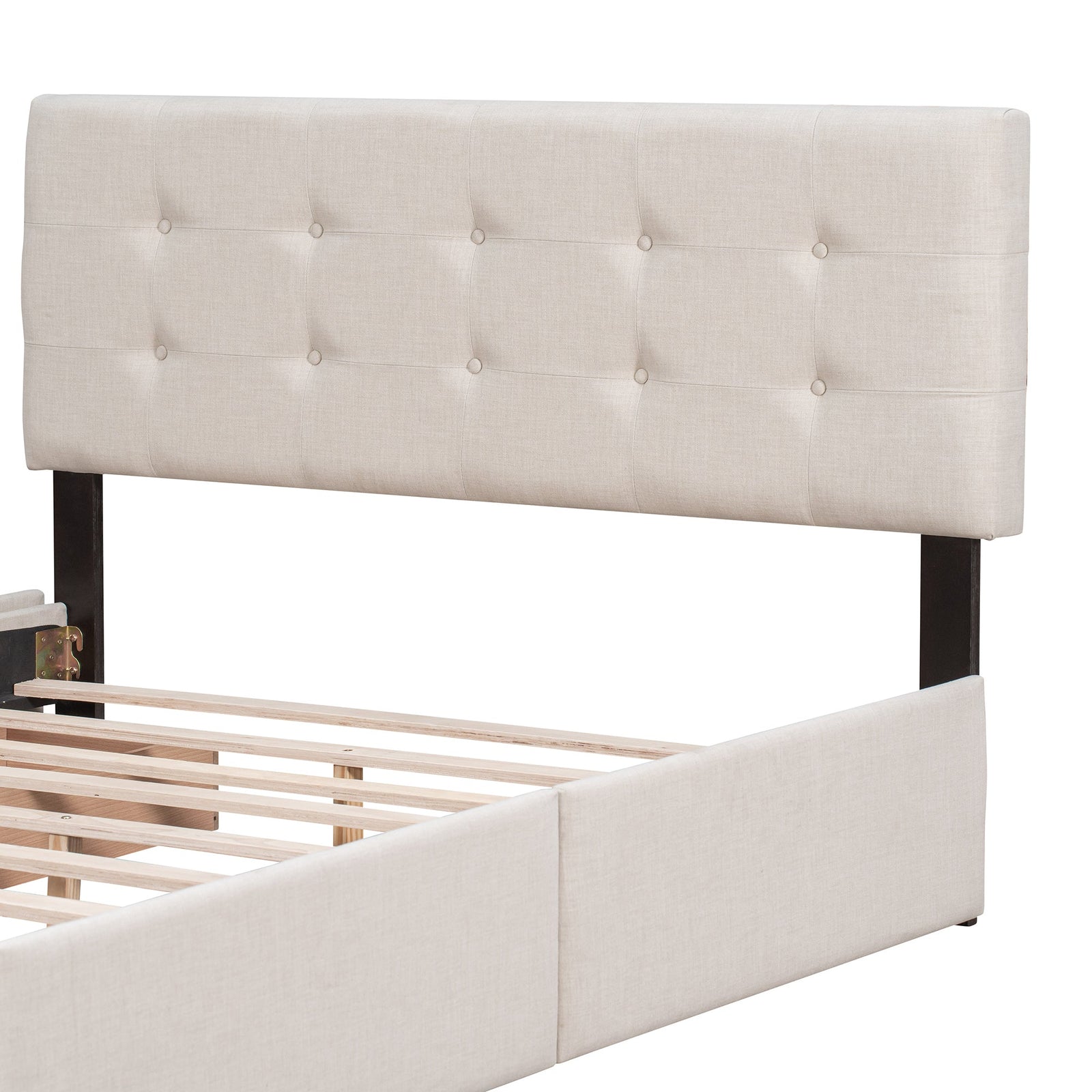 Walker Edison | Upholstered Queen Platform Bed with Storage