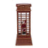 Christmas Lighted Water Spinning Phone Booth With Santa On Phone, 3*AA Batteries Required - White / Red