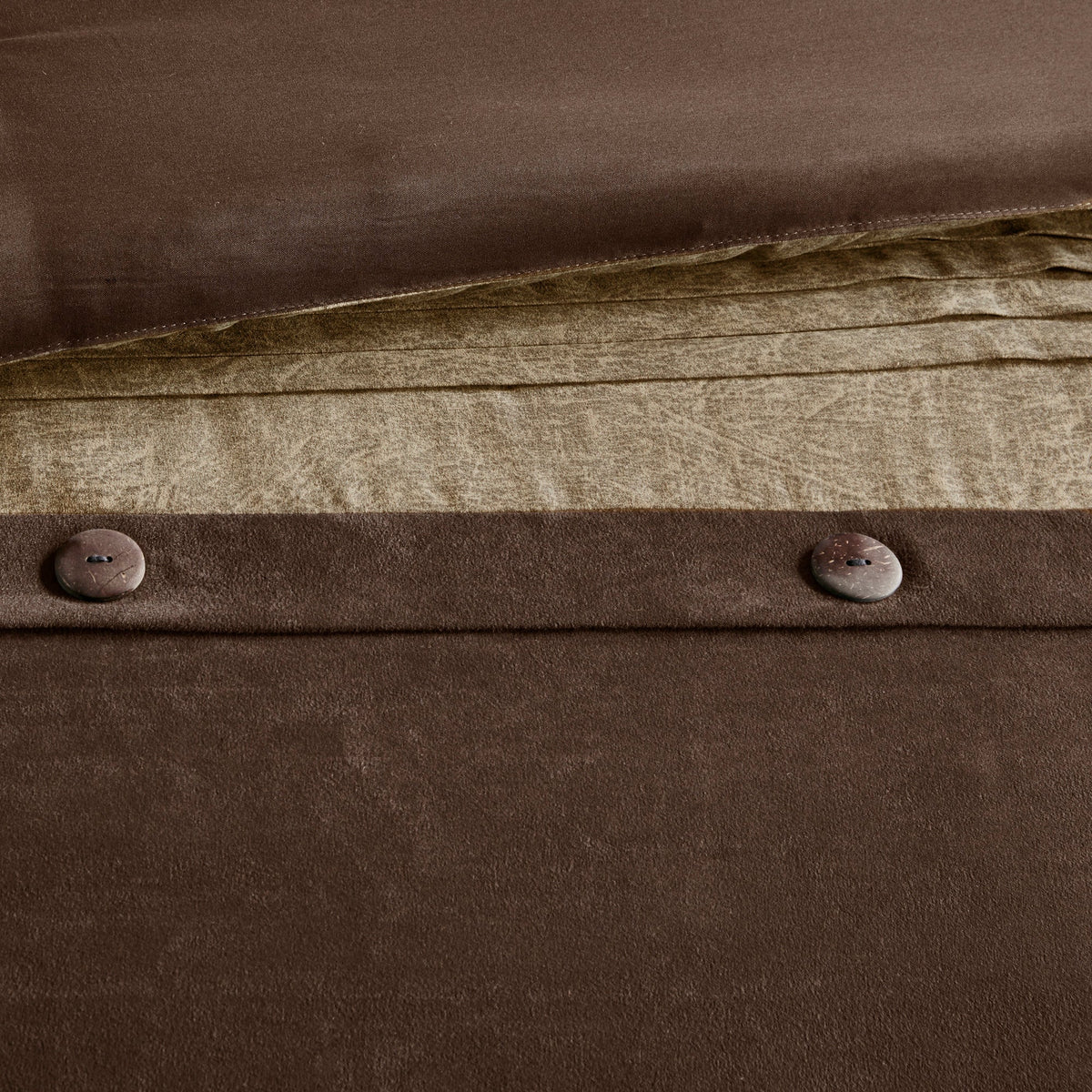 7 Piece Faux Suede Comforter Set Brown King