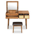 Classic Wood Makeup Vanity Set With Flip-Top Mirror And Stool, Dressing Table With Three Drawers And Storage Space