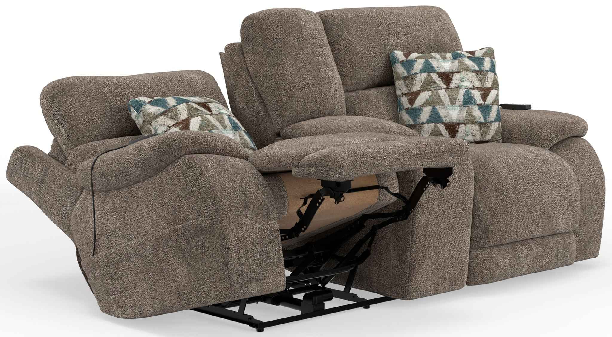 Joya - Power Headrest Power Lay Flat Reclining Console Loveseat With CR3 Heat/Massage/Lumbar/ZG