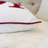 JOY Embroidered Christmas Throw Pillow with Velvet - Red and Green
