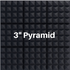 3 Inch Acoustic Foam Pyramid Style Panels - 13 Color Options