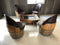 Wine Barrel Coffee Table Set with 4 Chairs - Rustic Whiskey Barrel Furniture Set - Handmade Solid Oak