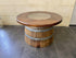 Wine Barrel Full Round Coffee Table Set with 4 Chairs - Rustic Whiskey Barrel Furniture Set - Handmade Solid Oak