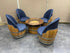 Wine Barrel Full Round Coffee Table Set with 4 Chairs - Rustic Whiskey Barrel Furniture Set - Handmade Solid Oak