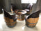 Wine Barrel Full Round Coffee Table Set with 4 Chairs - Rustic Whiskey Barrel Furniture Set - Handmade Solid Oak