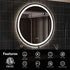 4 in 1 Blacklit Framed Round LED Bathroom Mirror