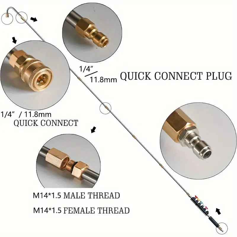 Telescoping Pressure Washer Wand 24ft 4000 PSI Gutter Cleaning Kit