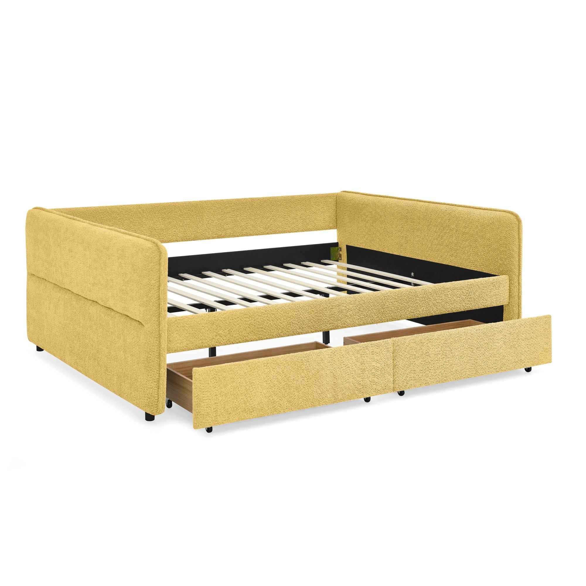 Upholstered Daybed & 2 Drawers