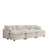 Modern Oversized Modular Cushion Sofa With Ottoman, Low Back, Deep Seating Sofa Set