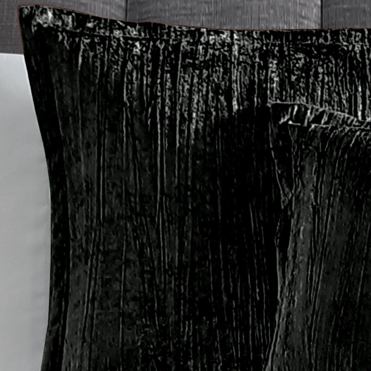 Turin 7 Piece Black Crinkle Velvet Comforter Set