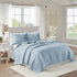 3 Piece Reversible Scalloped Edge Quilt Set - Blue King/Cal King