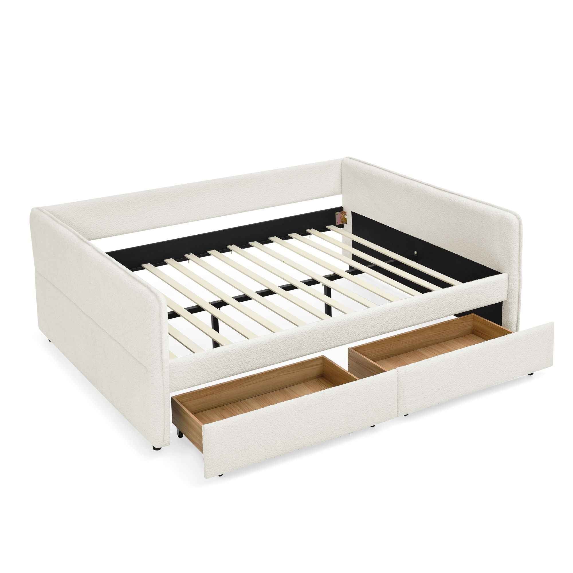 Upholstered Daybed & 2 Drawers