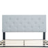 Modern Upholstered Platform Bed Frame With Button Tufted Fabric Headboard