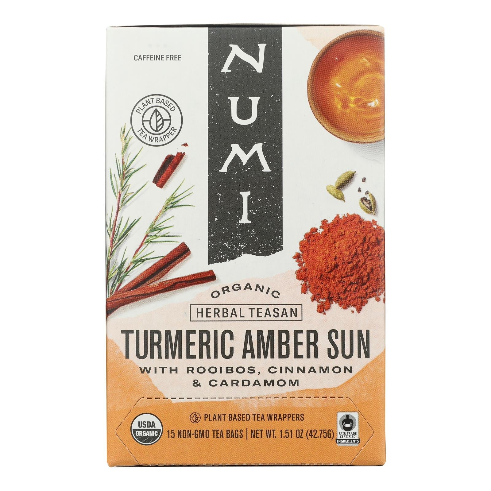 Numi Tea - Turmeric Amber Sun Tea (Pack of 6 - 15 Bags)