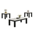 Modern 3 Piece Living Room Table Set With Faux Marble Top Wooden - Black / White