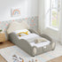 Cute Cloud Shape Bed With Guardrails Cartoon Design, Storage Pocket