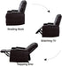 CANMOV Electric Power Recliner Chair Set of 3, Breathable Leather Home Theater Seating with Hidden Arm Storage, Power Recliner Chair with USB Ports and Cup Holders for Living Room,Brown