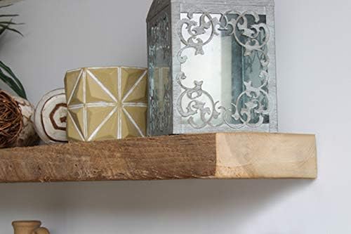 Urban Legacy Reclaimed Barnwood Planks | Floating Shelves for Wall w/Flush Mount Shelf Bracket Set Included | Set of 2 (Natural, 36
