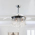 42" Mateo Modern Downrod Mount Crystal Ceiling Fan with Lighting and Remote Control