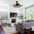 42" Modern Downrod Mount Crystal Ceiling Fan with Lighting and Remote Control