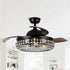 42" Modern Downrod Mount Crystal Ceiling Fan with Lighting and Remote Control