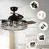 42" Modern Downrod Mount Crystal Ceiling Fan with Lighting and Remote Control