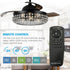 42" Modern Downrod Mount Crystal Ceiling Fan with Lighting and Remote Control