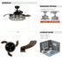 42" Modern Downrod Mount Crystal Ceiling Fan with Lighting and Remote Control