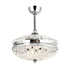 42" Servantes Modern Downrod Mount Crystal Ceiling Fan with Lighting and Remote Control