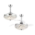 42" Servantes Modern Downrod Mount Crystal Ceiling Fan with Lighting and Remote Control