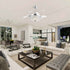 42" Servantes Modern Downrod Mount Crystal Ceiling Fan with Lighting and Remote Control