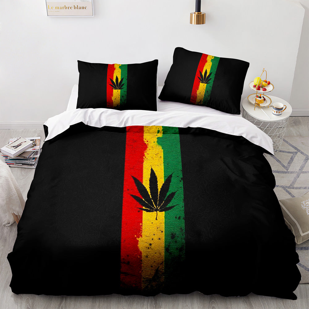 420 weed plant 3 Piece Bedding Sets Quilt Cover Without Filler